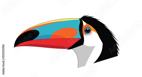 Vibrant Tropical Toucan Bird with an Exceptionally Large and Colorful Beak
