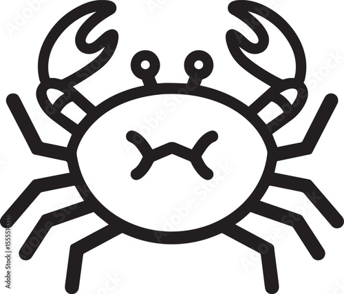 Crab icon clean simple outline