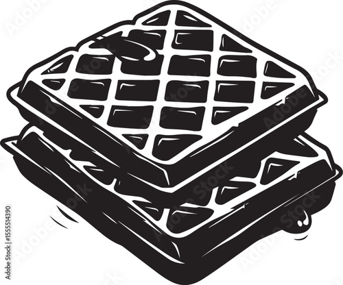 Waffles icon clean simple silhouette