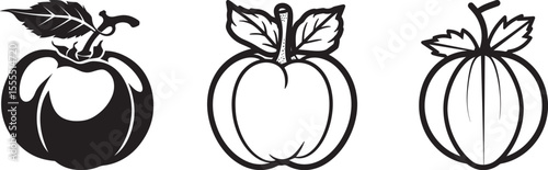 Persimmon fruit icon clean simple silhouette