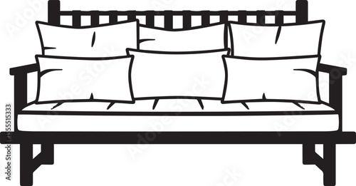 Futon Furniture icon clean simple outline