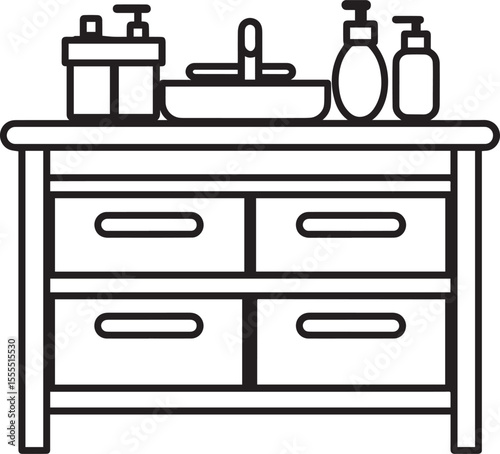 Changing Table Furniture icon clean simple linear