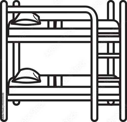 Bunk Bed icon clean simple linear