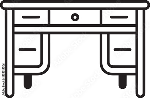 Desk icon clean simple outline