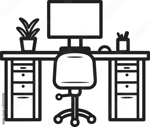 Desk icon clean simple