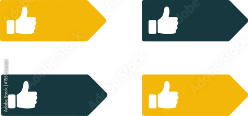 Thumbs up icon vector illustration like button graphic design for social media marketing concept editable stock vector