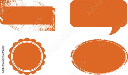 Orange grunge shapes vector set for graphic design elements and web design resources and creative projects editable stock vector