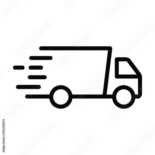 Speedy Delivery Truck: A sleek, minimalist illustration of a delivery truck, streamlined for speed and efficiency, representing the swift and reliable movement of goods and services.