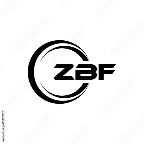 ZBF letter logo design with white background in illustrator, cube logo, vector logo, modern alphabet font overlap style. calligraphy designs for logo, Poster, Invitation, etc.
