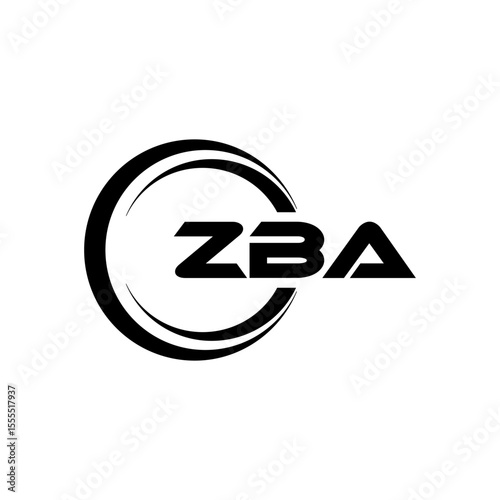 ZBA letter logo design with white background in illustrator, cube logo, vector logo, modern alphabet font overlap style. calligraphy designs for logo, Poster, Invitation, etc.