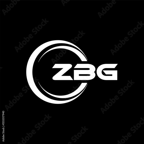 ZBG letter logo design with black background in illustrator, cube logo, vector logo, modern alphabet font overlap style. calligraphy designs for logo, Poster, Invitation, etc.