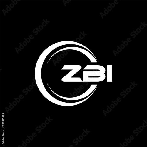 ZBI letter logo design with black background in illustrator, cube logo, vector logo, modern alphabet font overlap style. calligraphy designs for logo, Poster, Invitation, etc.