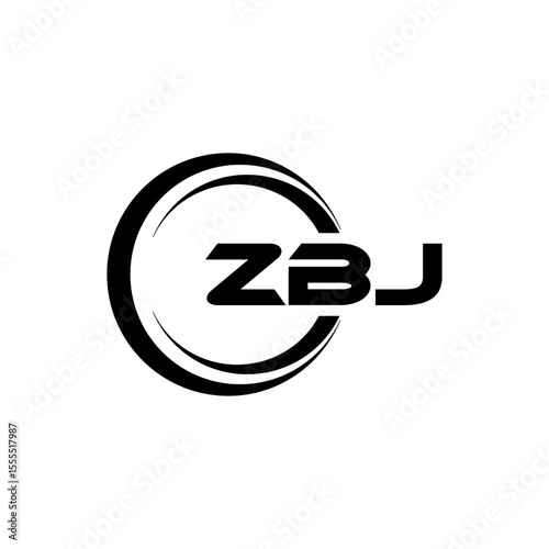 ZBJ letter logo design with white background in illustrator, cube logo, vector logo, modern alphabet font overlap style. calligraphy designs for logo, Poster, Invitation, etc.