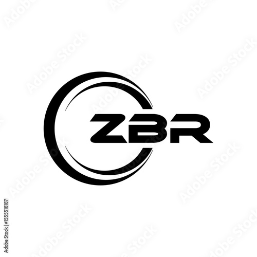 ZBR letter logo design with white background in illustrator, cube logo, vector logo, modern alphabet font overlap style. calligraphy designs for logo, Poster, Invitation, etc.