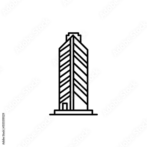 Modern building structure with geometric design and clean lines  