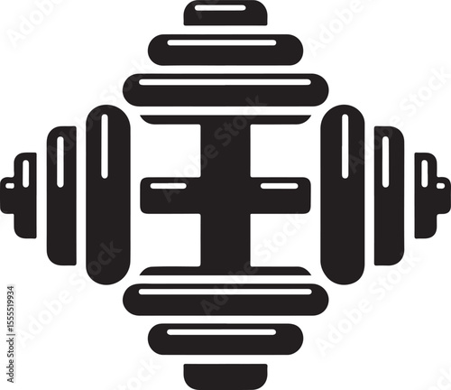 Dumbbell Icon Set for Fitness and Gym Training.