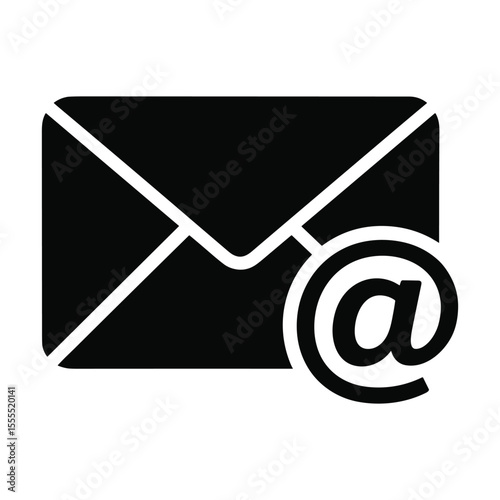 Email Icon: a symbol of digital communication in black and white. A visual metaphor for digital correspondence.