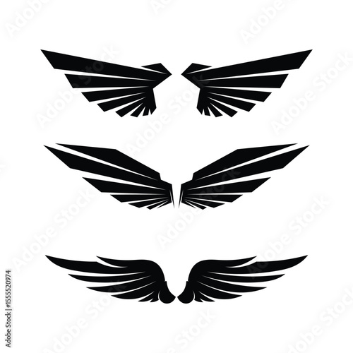 Black wing logo symbol for a professional designer