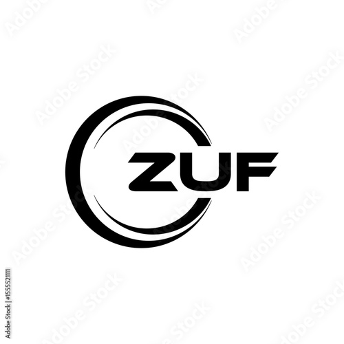 ZUF letter logo design with white background in illustrator, cube logo, vector logo, modern alphabet font overlap style. calligraphy designs for logo, Poster, Invitation, etc.