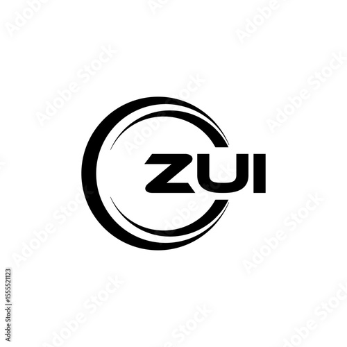 ZUI letter logo design with white background in illustrator, cube logo, vector logo, modern alphabet font overlap style. calligraphy designs for logo, Poster, Invitation, etc.