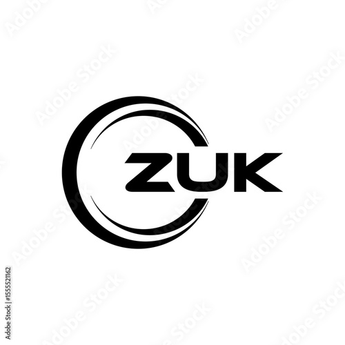 ZUK letter logo design with white background in illustrator, cube logo, vector logo, modern alphabet font overlap style. calligraphy designs for logo, Poster, Invitation, etc.