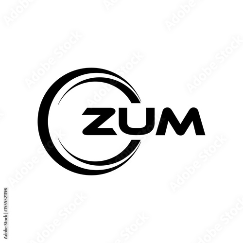 ZUM letter logo design with white background in illustrator, cube logo, vector logo, modern alphabet font overlap style. calligraphy designs for logo, Poster, Invitation, etc.