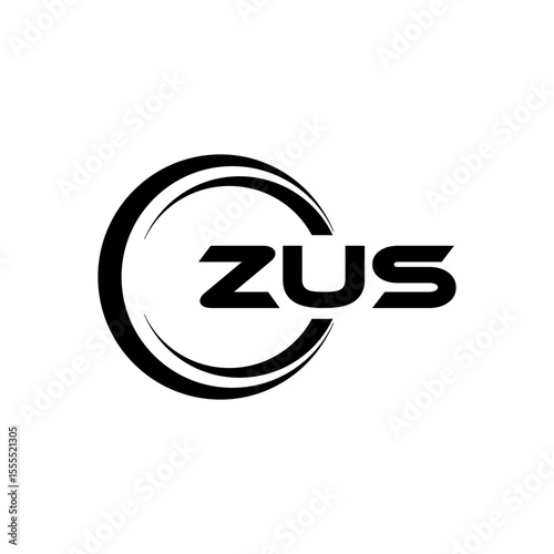 ZUS letter logo design with white background in illustrator, cube logo, vector logo, modern alphabet font overlap style. calligraphy designs for logo, Poster, Invitation, etc.