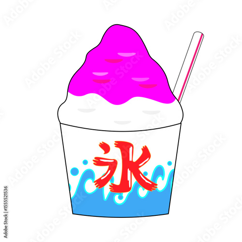 カップに入ったかき氷　いちご
