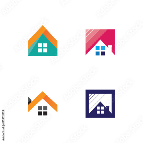 Real estate and home buildings logo icons template