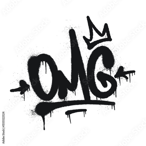 OMG Spray Paint Text with Crown