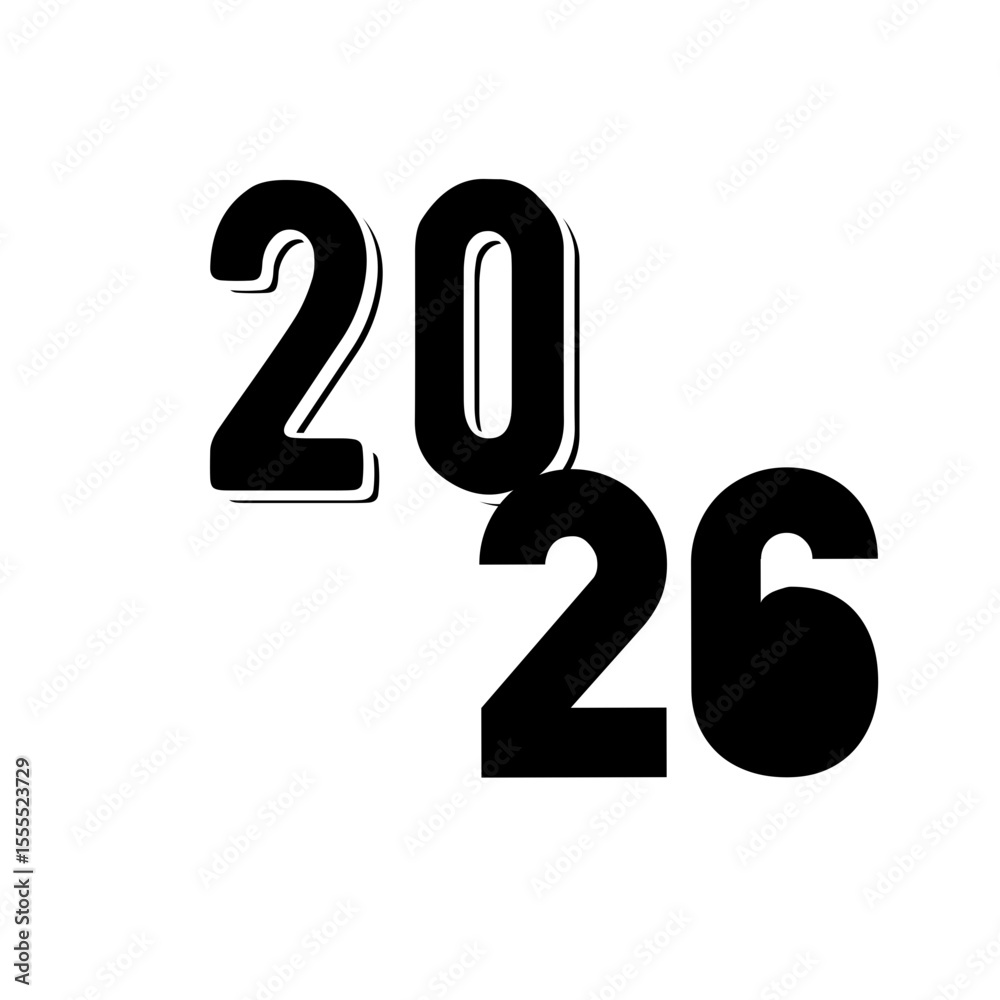 vector typography 2026 new year vector typography 2026 new year