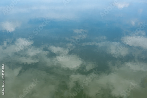 Sky and Cloud Reflection on Water Surface.