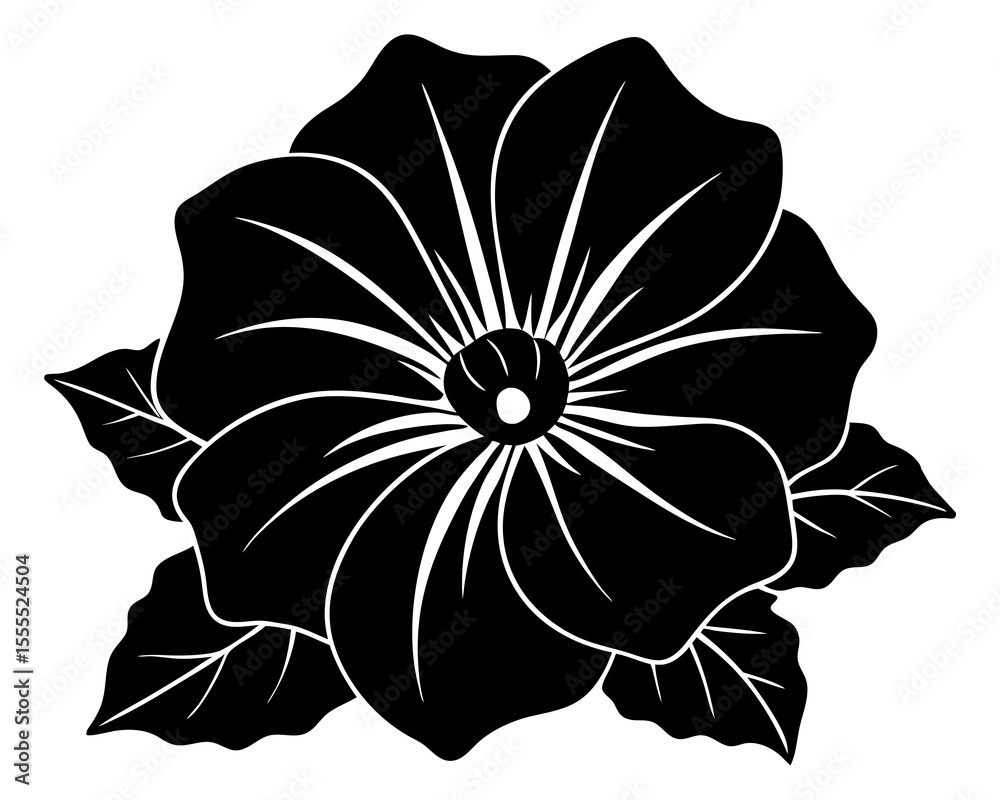 Fototapeta premium Petunia vector silhouette illustration isolated on white background