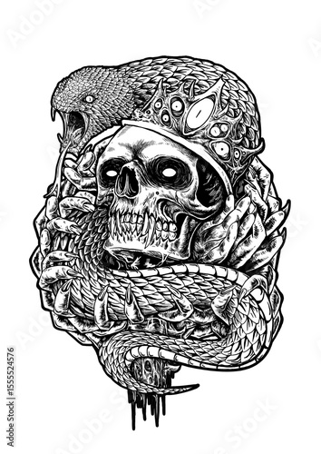 dead kin bnw version digital illustration