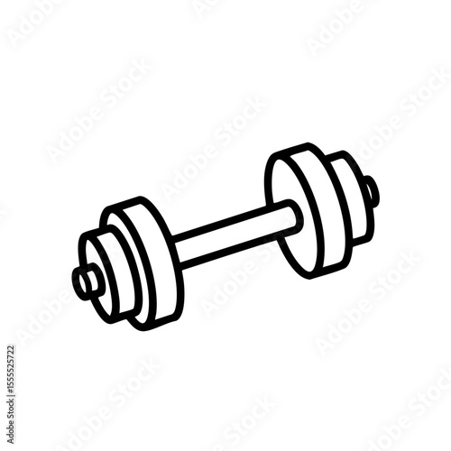 Dumbbell icon in outline style for fitness and workout content