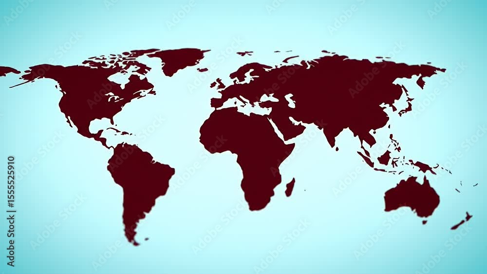 World Map: Global Perspective, Maroon and Teal World Map: Global Perspective, Maroon and Teal
