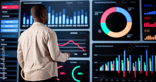 Businessman Analyzing Big Data On Artificial Intelligence Dashboard Software