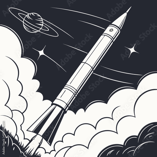 space rocket vector illustration