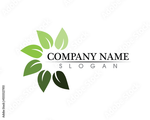Tree leaf vector logo design, eco-friendly concept.