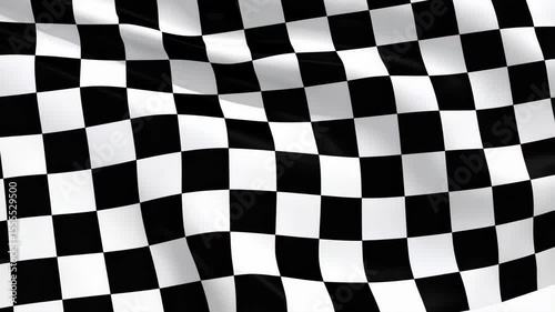Waving checkered flag signifying finish line and competition, conveying success, victory, and celebration