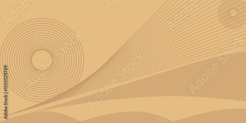 Abstract gold lines background with light effects. vector