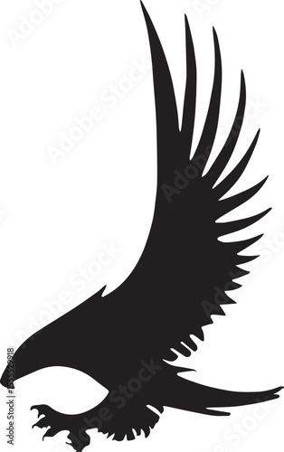 Fierce Eagle in Flight Silhouette