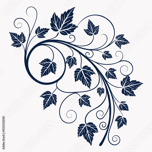 Elegant Floral Corner Ornament Design
