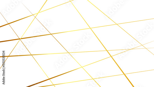 Random chaotic lines abstract geometric pattern, Abstract white background with random golden lines.