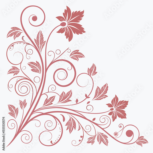 Elegant Floral Corner Ornament Design