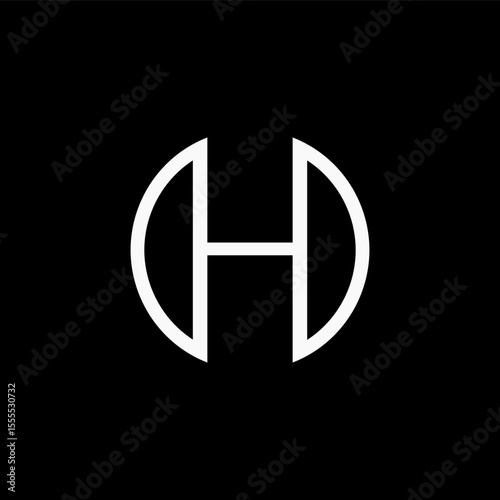 H LETTER CIRCLE vector logo design
