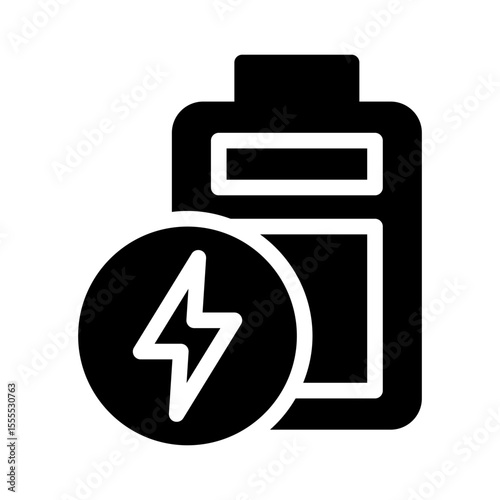 battery charging glyph icon