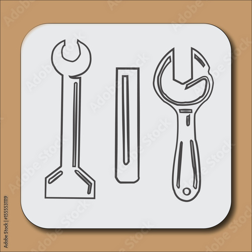 Repair Tools Icons - Line Series - Editable Stroke