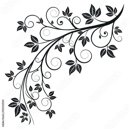 Elegant Floral Corner Ornament Design