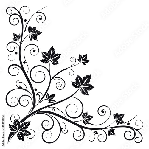 Elegant Floral Corner Ornament Design